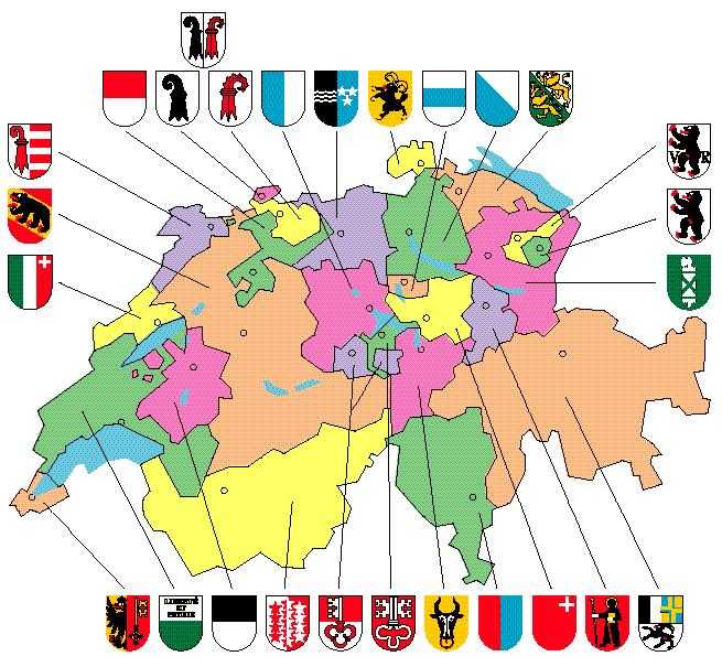 Кантоны швейцарии: карта, список, столицы | новости швейцарии