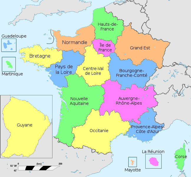 О регионах франции: области и регионы, пригороды, карта на русском языке,